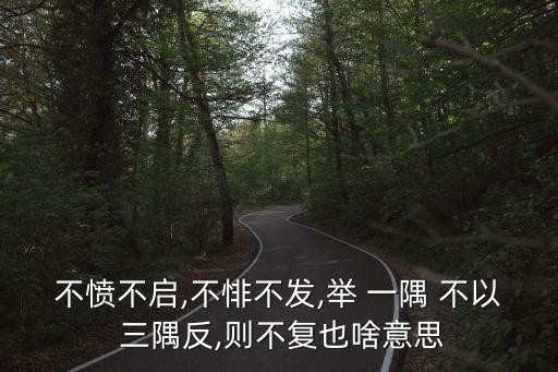 不憤不啟,不悱不發(fā),舉 一隅 不以 三隅反,則不復(fù)也啥意思