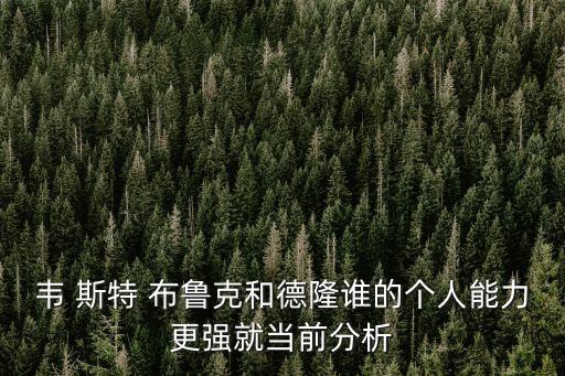 韋 斯特 布魯克和德隆誰的個人能力更強就當前分析