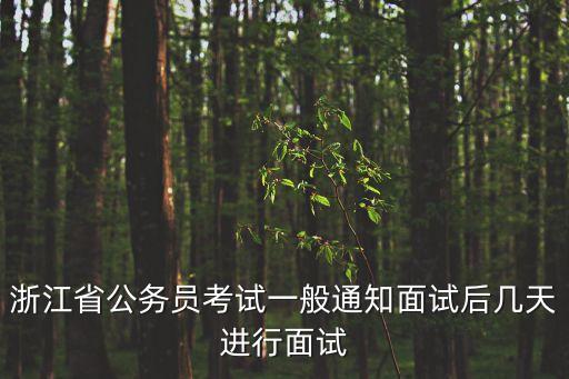 浙江省公務員考試一般通知面試后幾天進行面試