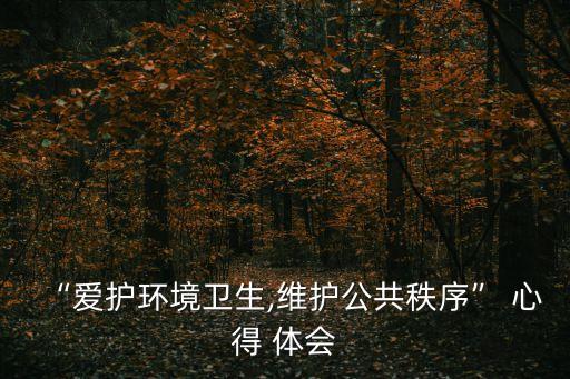 “愛護(hù)環(huán)境衛(wèi)生,維護(hù)公共秩序” 心得 體會