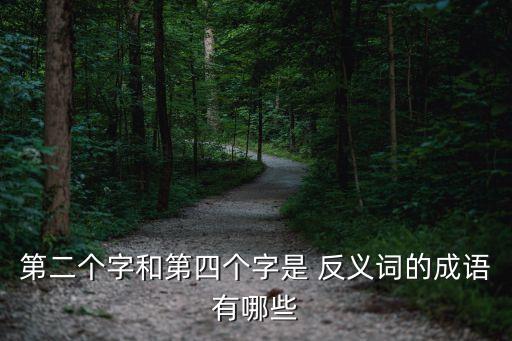 第二個字和第四個字是 反義詞的成語有哪些