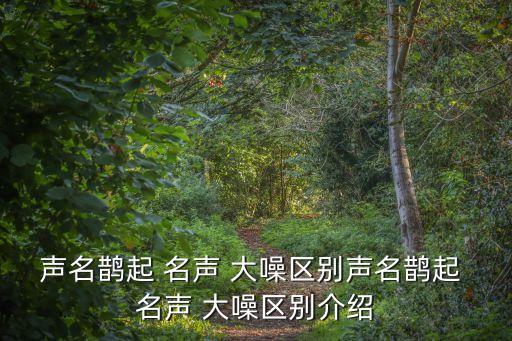 名聲大噪的意思,名聲大噪與知名度迅速提升有何差別?
