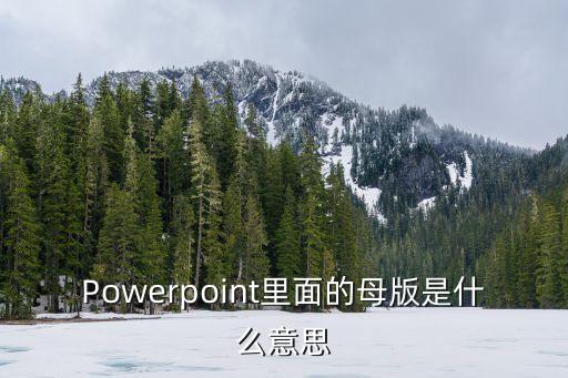 ppt母版是什么，POWERPOINT中的母版的概念
