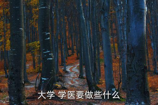 大學 學醫要做些什么