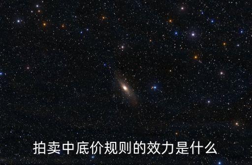 拍賣中底價規則的效力是什么