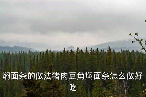 燜面條的做法豬肉豆角燜面條怎么做好吃