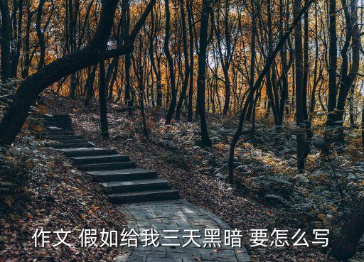 作文 假如給我三天黑暗 要怎么寫