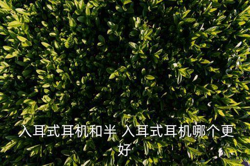  入耳式耳機和半 入耳式耳機哪個更好