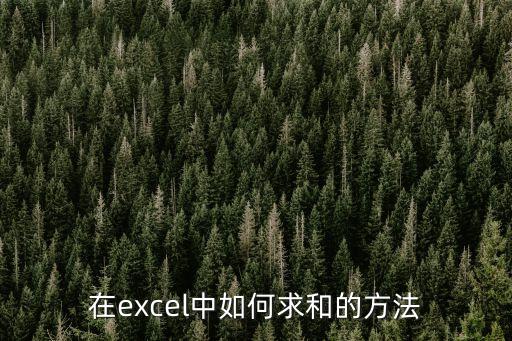 在excel中如何求和的方法