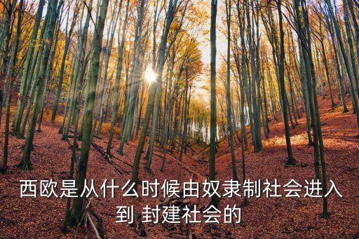  西歐是從什么時候由奴隸制社會進入到 封建社會的