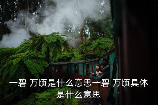 一碧 萬頃是什么意思一碧 萬頃具體是什么意思