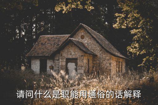 請問什么是職能用通俗的話解釋