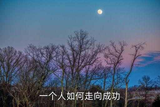 一個人如何走向成功