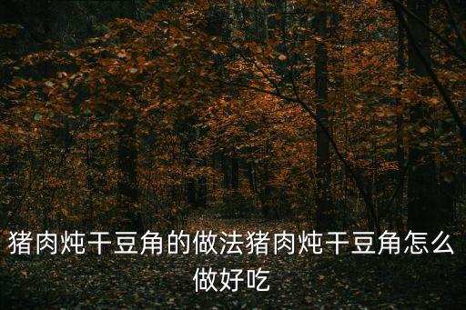 豬肉燉干豆角的做法豬肉燉干豆角怎么做好吃