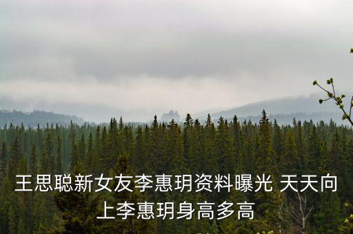 王思聰新女友李惠玥資料曝光 天天向上李惠玥身高多高