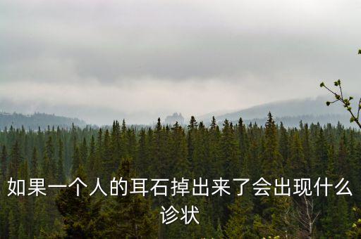 如果一個人的耳石掉出來了會出現什么診狀