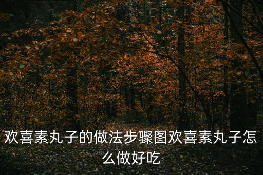 歡喜素丸子的做法步驟圖歡喜素丸子怎么做好吃
