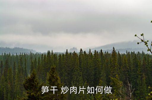  筍干 炒肉片如何做
