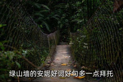 綠山墻的安妮好詞，綠山墻的安妮好詞好句多一點拜托