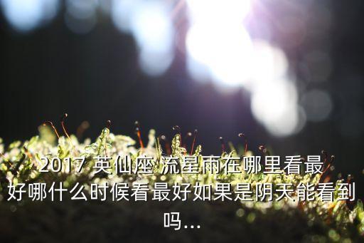 2017 英仙座 流星雨在哪里看最好哪什么時候看最好如果是陰天能看到嗎...
