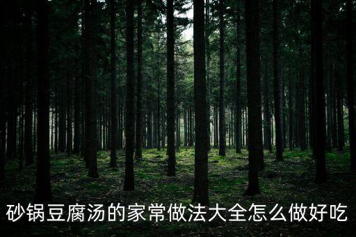 砂鍋豆腐湯的家常做法大全怎么做好吃