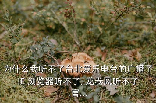 為什么我聽不了臺北愛樂電臺的廣播了IE 瀏覽器聽不了, 龍卷風聽不了,官...