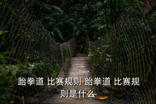 跆拳道比賽,跆拳道比賽有何看點?