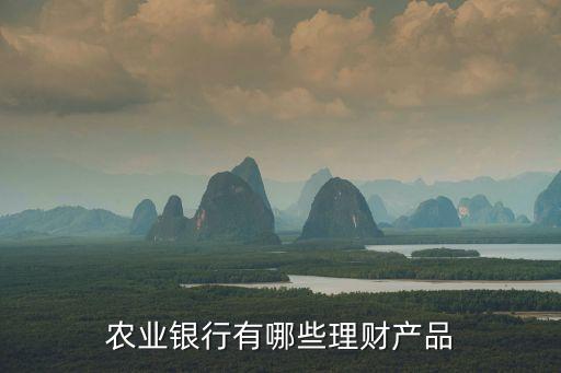 農行理財產品，農業銀行有什么好的理財產品