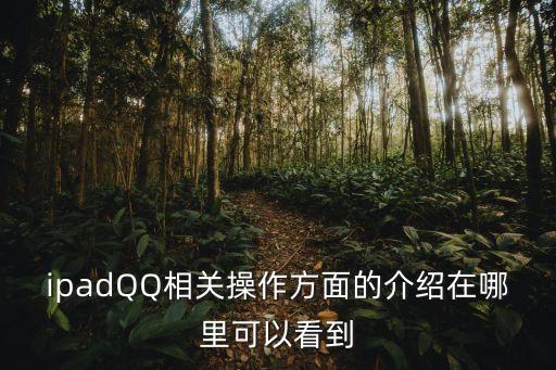 ipadQQ相關操作方面的介紹在哪里可以看到