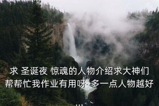 求 圣誕夜 驚魂的人物介紹求大神們幫幫忙我作業(yè)有用呀~多一點人物越好...