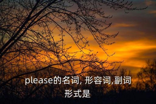 please的名詞, 形容詞,副詞形式是