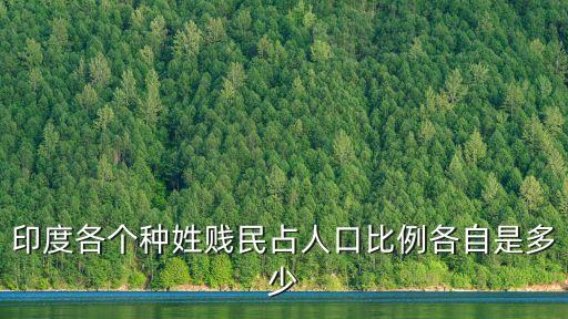 印度賤民，印度各個種姓賤民占人口比例各自是多少