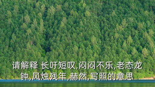 請解釋 長吁短嘆,悶悶不樂,老態龍鐘,風燭殘年,赫然,寫照的意思