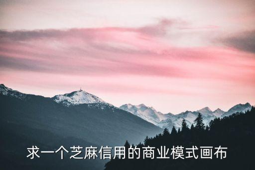 求一個芝麻信用的商業(yè)模式畫布