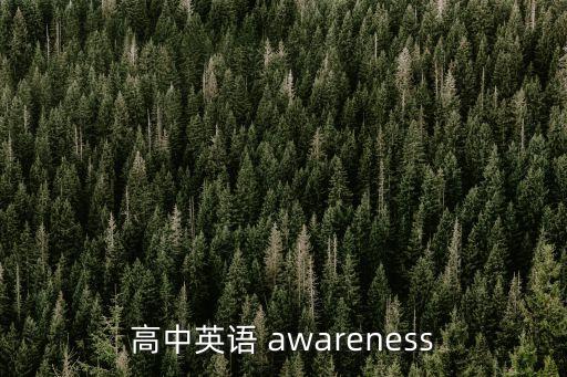 高中英語 awareness