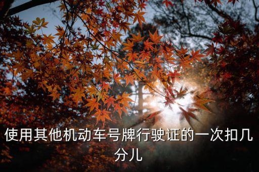 使用其他機動車號牌行駛證的一次記三分，使用其他機動車號牌行駛證的一次記3分