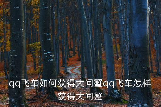 qq飛車如何獲得大閘蟹qq飛車怎樣獲得大閘蟹