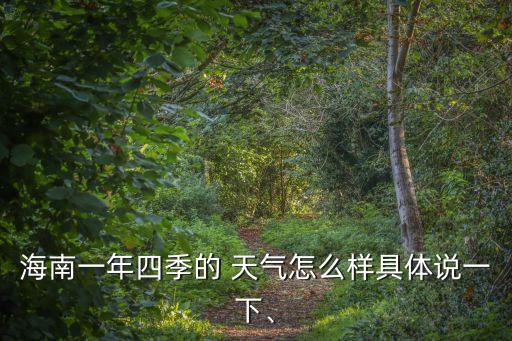 海南一年四季的 天氣怎么樣具體說一下、