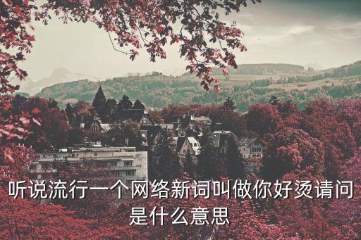 聽說流行一個網絡新詞叫做你好燙請問是什么意思