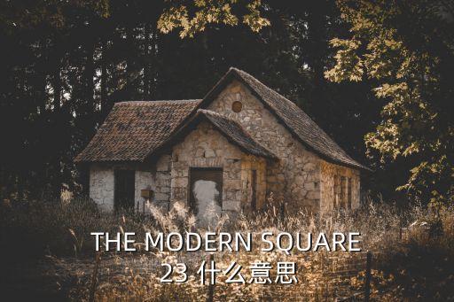 THE MODERN SQUARE 23 什么意思