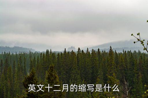 英文十二月的縮寫是什么