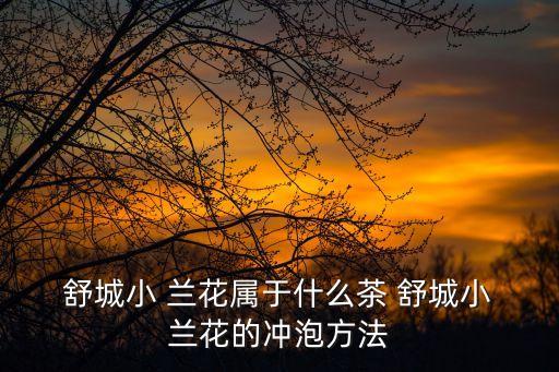  舒城小 蘭花屬于什么茶 舒城小 蘭花的沖泡方法