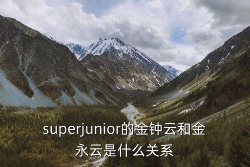 金永云，superjunior的金鐘云和金永云是什么關系