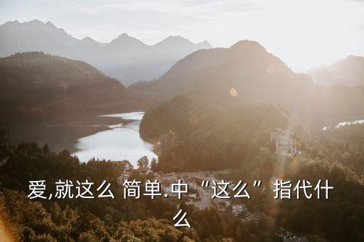 愛,就這么 簡單.中“這么”指代什么