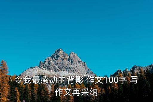 令我最感動的背影 作文100字 寫作文再采納