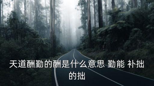 天道酬勤的酬是什么意思 勤能 補拙的拙