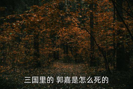 郭嘉怎么死的,郭嘉病逝等于諸葛亮才華沒有死