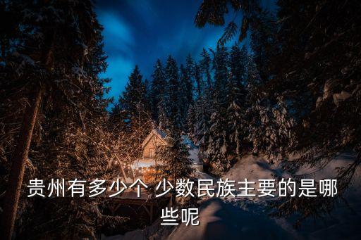  貴州有多少個 少數民族主要的是哪些呢