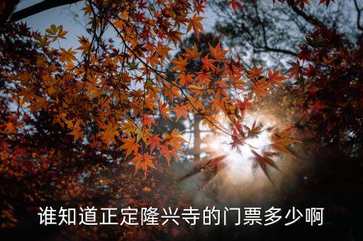 誰知道正定隆興寺的門票多少啊