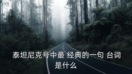 泰坦尼克號經典臺詞,泰坦尼克號船員經典臺詞:我愛你!